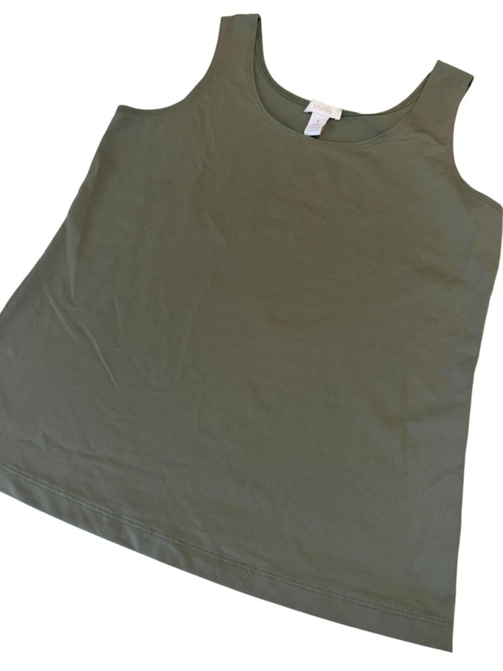 Chico's Olive Green Wide Straps Business Casual Traveler Tank Size Medium